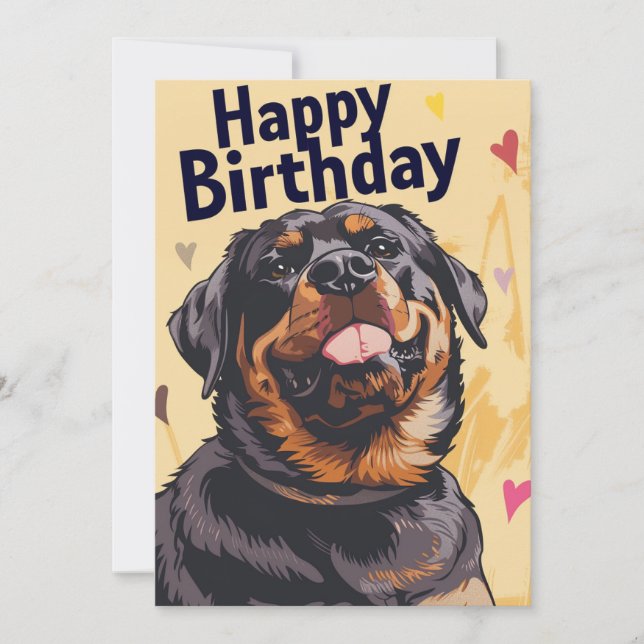 Rottweiler Birthday Feiertagskarte (Vorderseite)