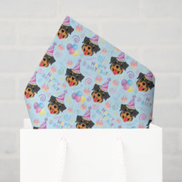 Rottweiler Birthday Tissue Paper in Blue Seidenpapier