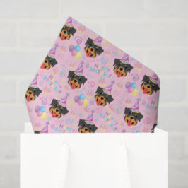 Rottweiler Birthday Tissue Paper in Pink Seidenpapier