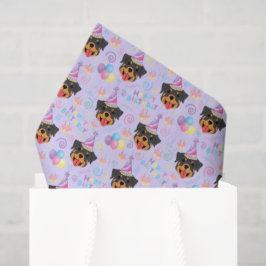 Rottweiler Birthday Tissue Paper in Purple Seidenpapier