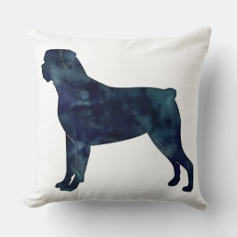Rottweiler Black Watercolor-Silhouette Kissen