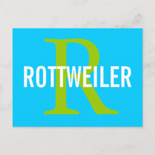 Rottweiler Brettmonogram Design Postkarte