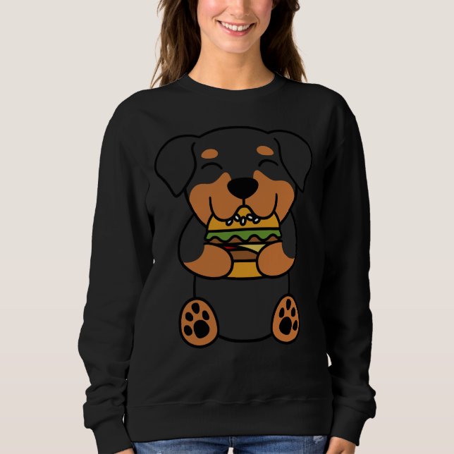 Rottweiler Burger Lover Sweatshirt (Vorderseite)