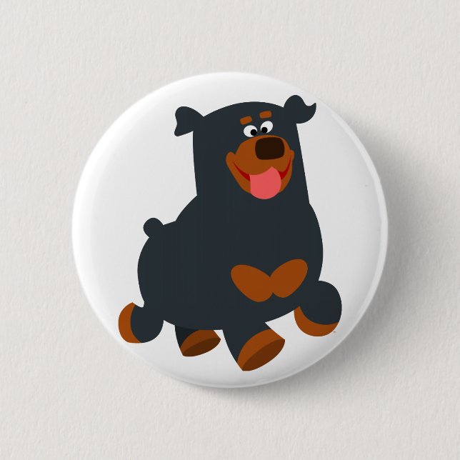 Rottweiler Button-Abzeichen des niedlichen Gambola Button (Vorderseite)