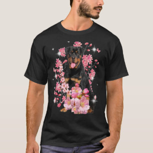 Rottweiler Cherry Blossom Blume T-Shirt