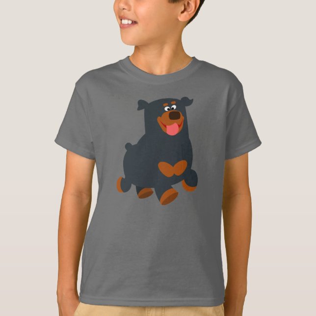 Rottweiler Children Cartoon für niedliches Gamboli T-Shirt (Vorderseite)