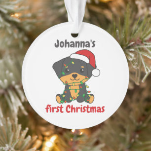 Rottweiler Christmas Babys erster Weihnachtshund Ornament