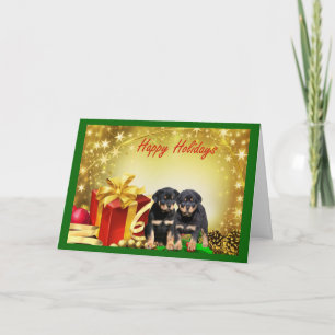 Rottweiler Christmas Card Gifts Feiertagskarte