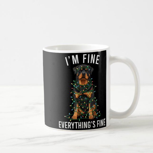 Rottweiler Christmas I'm Fine Everything Is Fine  Kaffeetasse (Rechts)