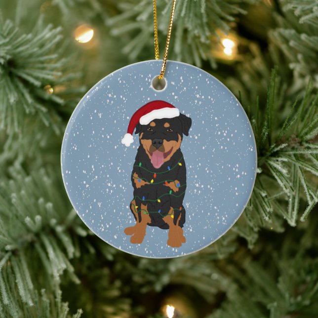Rottweiler Christmas Keramik Ornament (Baum)