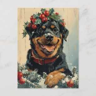 Rottweiler Christmas Postkarte