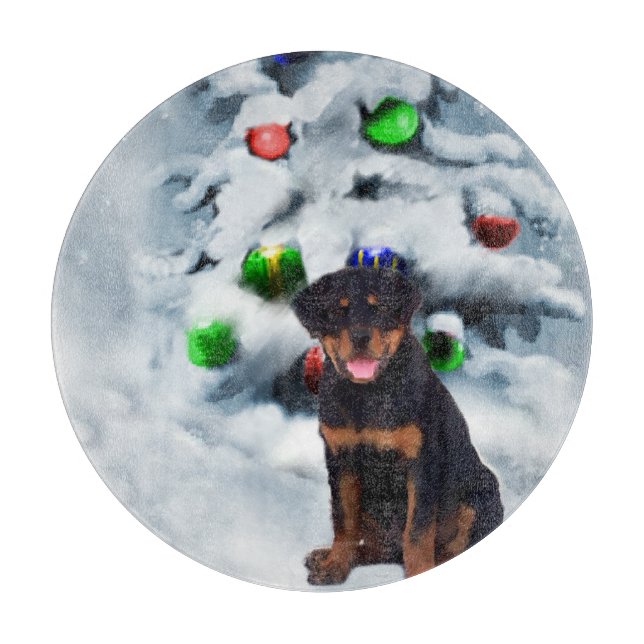 Rottweiler Christmas Schneidebrett (Vorderseite)