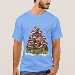 Rottweiler Christmas Tree Weihnachtsmannmütze Paja T-Shirt