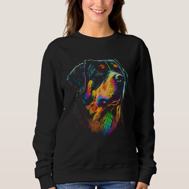 Rottweiler  Colorful Dog Mom Dad Men Women Kids Sweatshirt (Vorderseite)