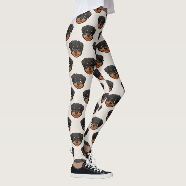 Rottweiler Cute Dog Lover Pattern Leggings (Rechts)