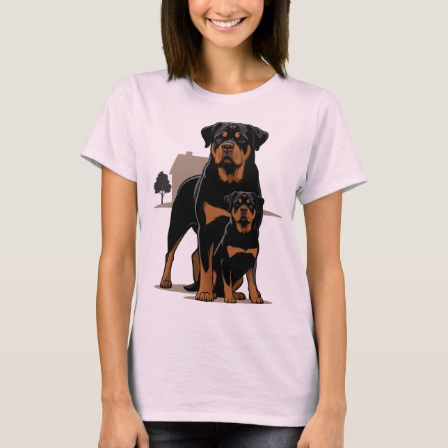 Rottweiler Dad - Protection - Son - Home - Family T-Shirt (Vorderseite)