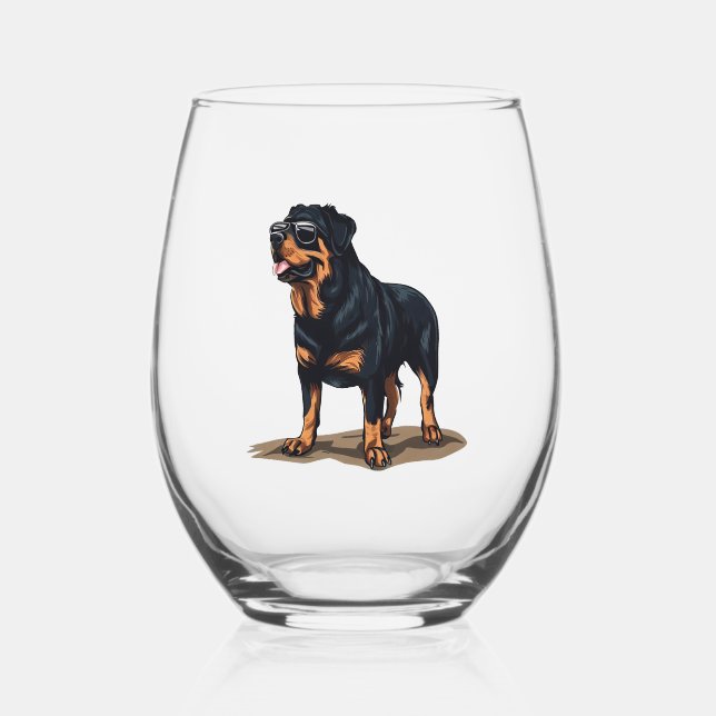 Rottweiler Der Explorer Weinglas Ohne Stiel (Vorderseite)
