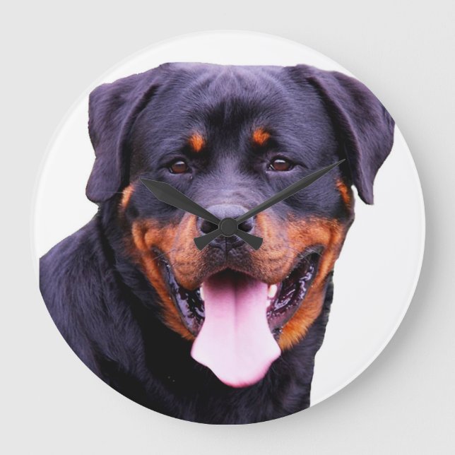 "Rottweiler" Design-Wanduhren Große Wanduhr (Vorderseite)