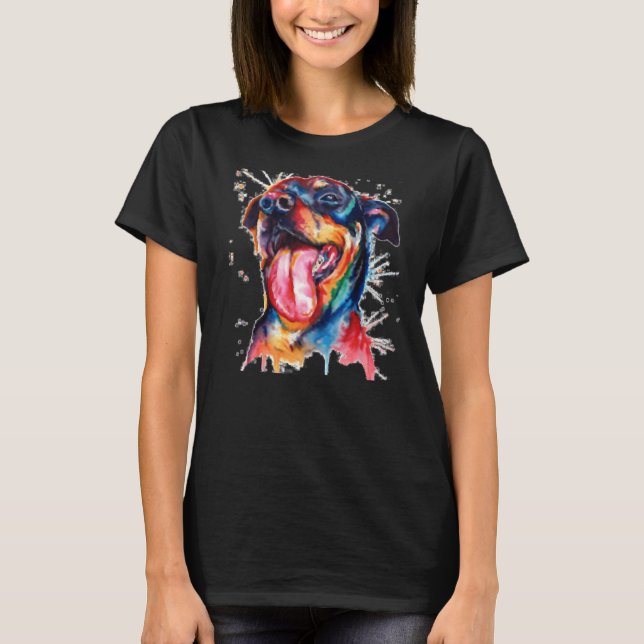 Rottweiler Digital Tattoo Graphic T-Shirt (Vorderseite)