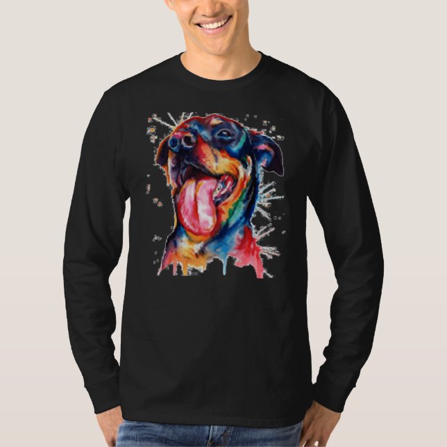 Rottweiler Digital Tattoo Graphic T-Shirt (Vorderseite)