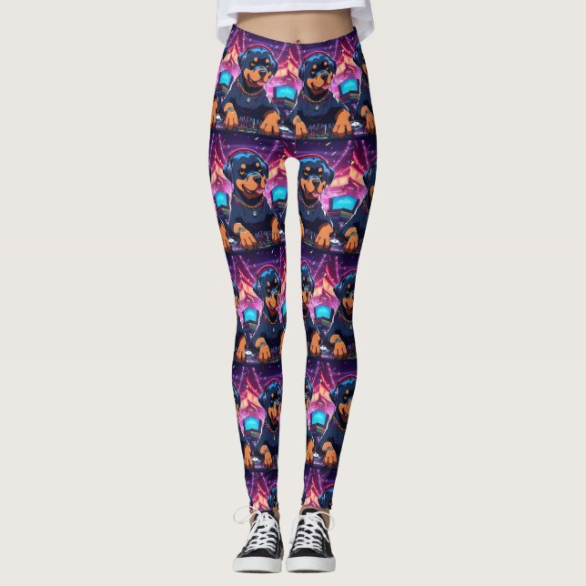 Rottweiler Djing Leggings 5 (Vorderseite)