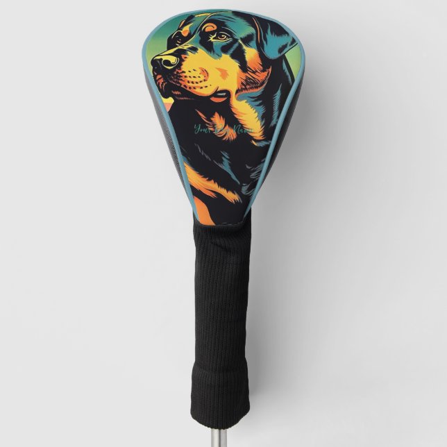 Rottweiler Dog 001 - Bruno Pokopen Golf Headcover (Vorderseite)