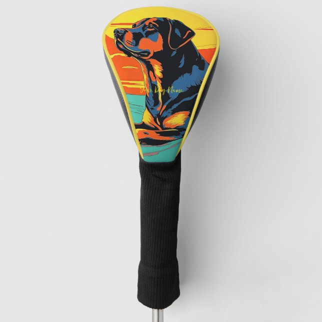Rottweiler Dog 003 - Bruno Pokopen Golf Headcover (Vorderseite)