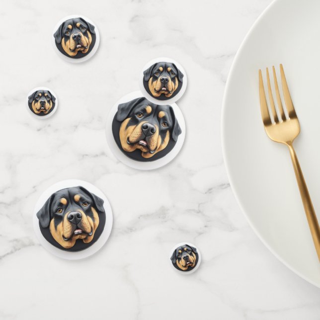 Rottweiler Dog 3D Inspiriert Konfetti (Gruppe)