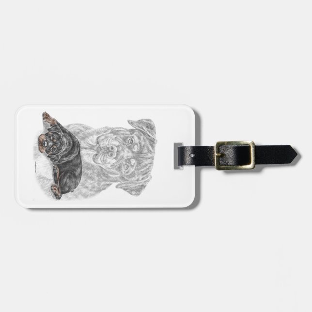 Rottweiler Dog Art Gepäckanhänger (Vorderseite horizontal)