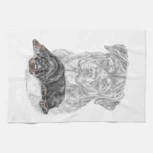 Rottweiler Dog Art Geschirrtuch