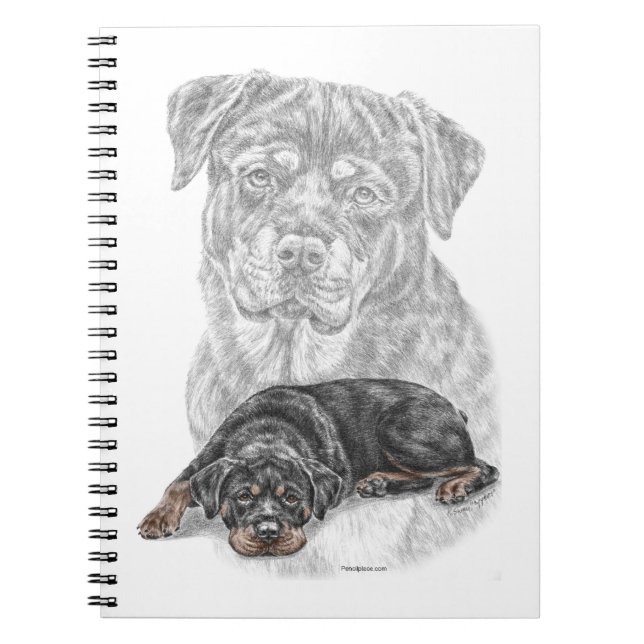 Rottweiler Dog Art Notizblock (Vorderseite)