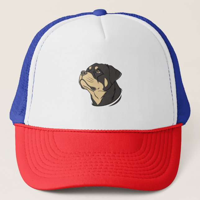 Rottweiler Dog Art Truckerkappe (Vorderseite)