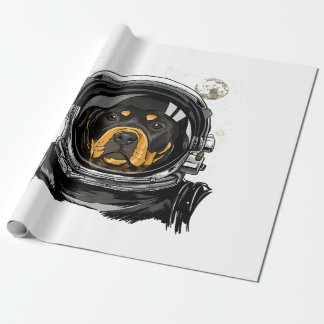 Rottweiler Dog Astronaut Raumforschung Geschenkpapier