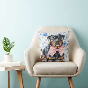 Rottweiler Dog Blue Toile Kissen