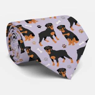Rottweiler Dog Bones and Paws Neck Tie Krawatte