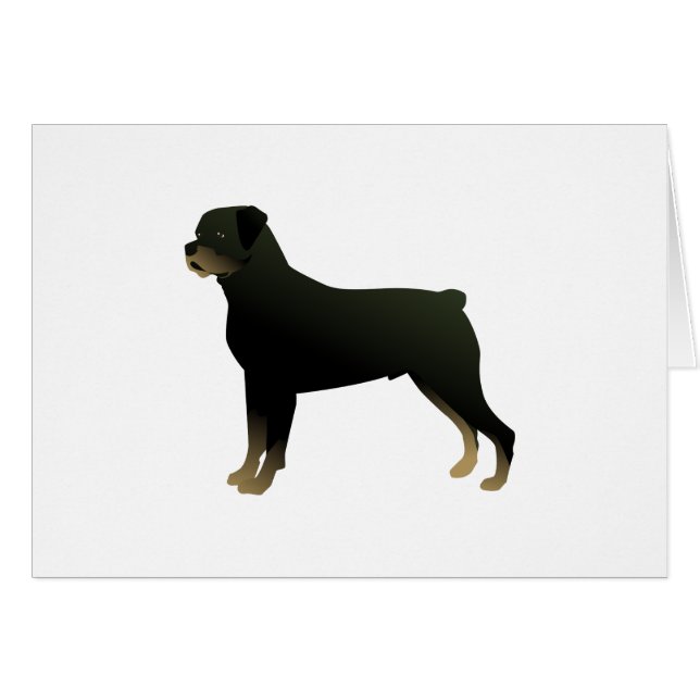 Rottweiler Dog Breed Silhouette Customizable Card (Vorderseite (Horizontal))