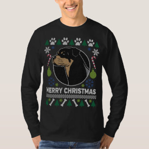 Rottweiler Dog Breed Ugly Christmas Sweater T-Shirt