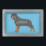 Rottweiler dog cartoon illustration  rechteckige gürtelschnalle<br><div class="desc">Rottweiler dog cartoon illustration</div>