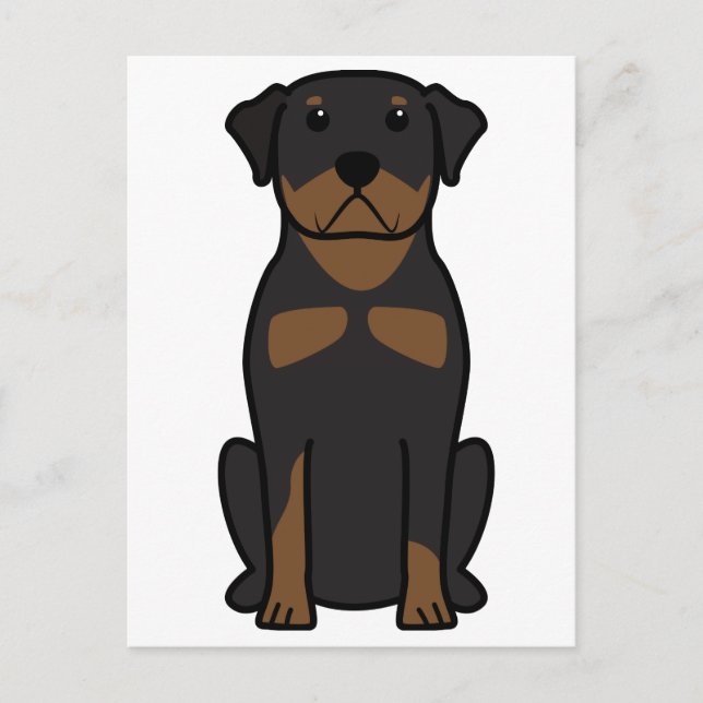 Rottweiler Dog Cartoon Postkarte (Vorderseite)