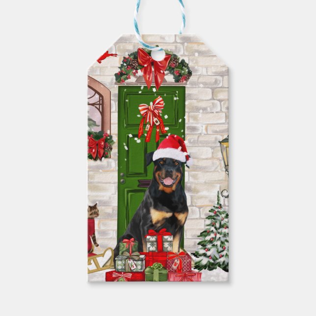 Rottweiler Dog Christmas Geschenkanhänger (Vorderseite)