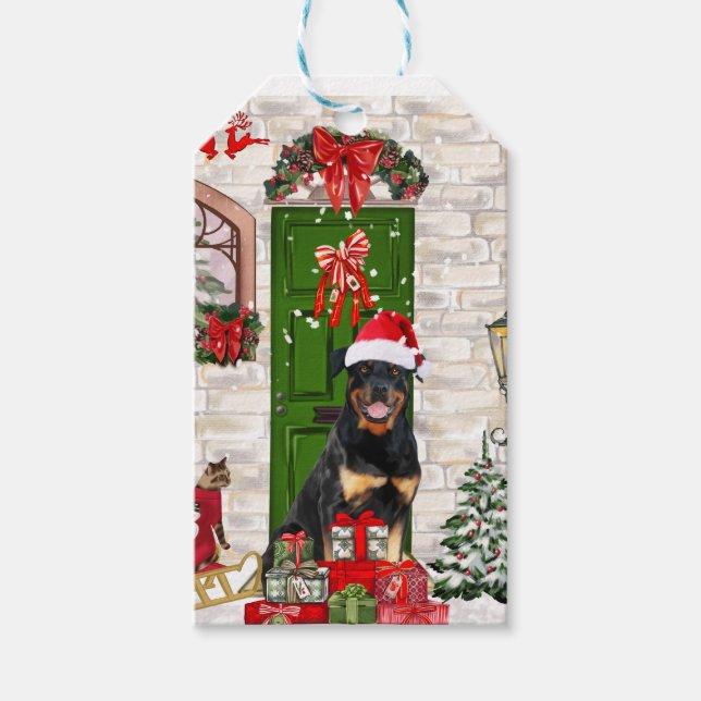 Rottweiler Dog Christmas Geschenkanhänger (Vorderseite)