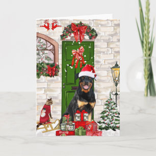 Rottweiler Dog Christmas Karte