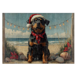 Rottweiler Dog Christmas Vintag Beach Schneidebrett