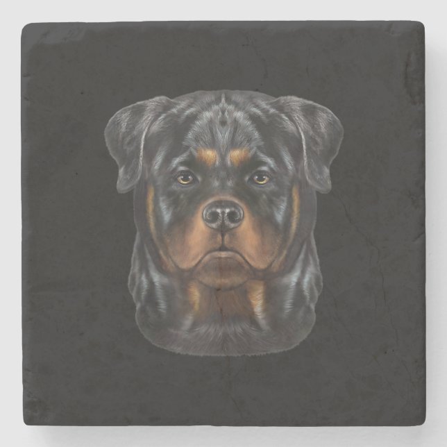 Rottweiler Dog Face Zip Hoodie Steinuntersetzer (Vorderseite)