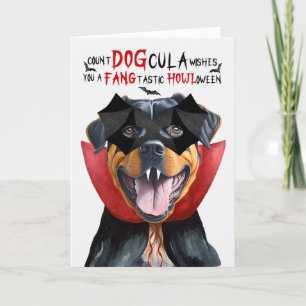 Rottweiler Dog Funny Count DOGcula Halloween Feiertagskarte