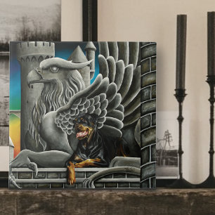 Rottweiler Dog Gargoyle Fantasy Fliese