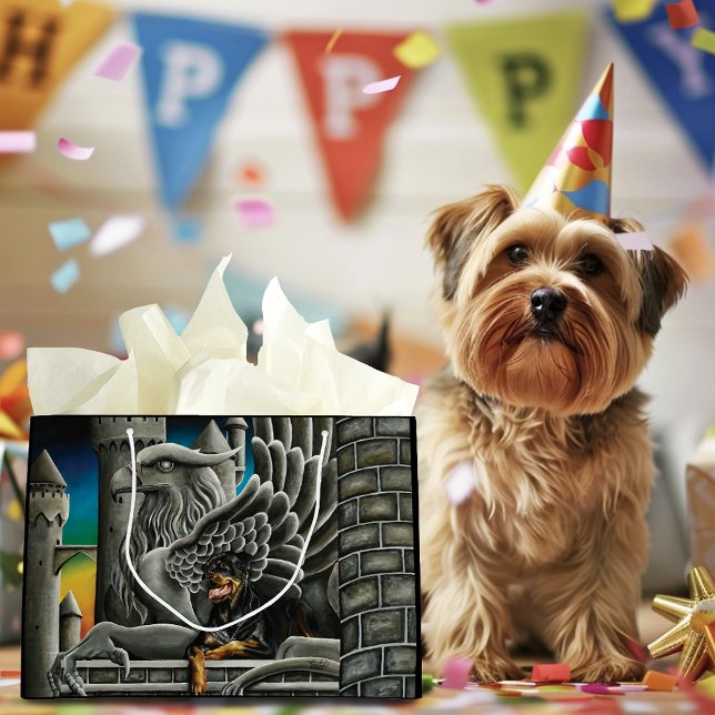Rottweiler Dog Gargoyle Fantasy Große Geschenktüte (Von Creator hochgeladen)