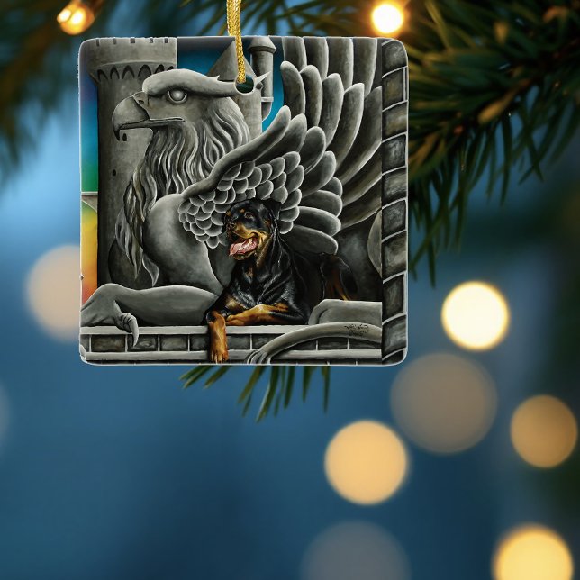 Rottweiler Dog Gargoyle Fantasy Keramikornament (Von Creator hochgeladen)