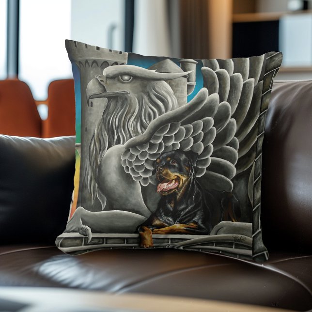 Rottweiler Dog Gargoyle Fantasy Kissen (Von Creator hochgeladen)