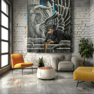Rottweiler Dog Gargoyle Fantasy Wandteppich